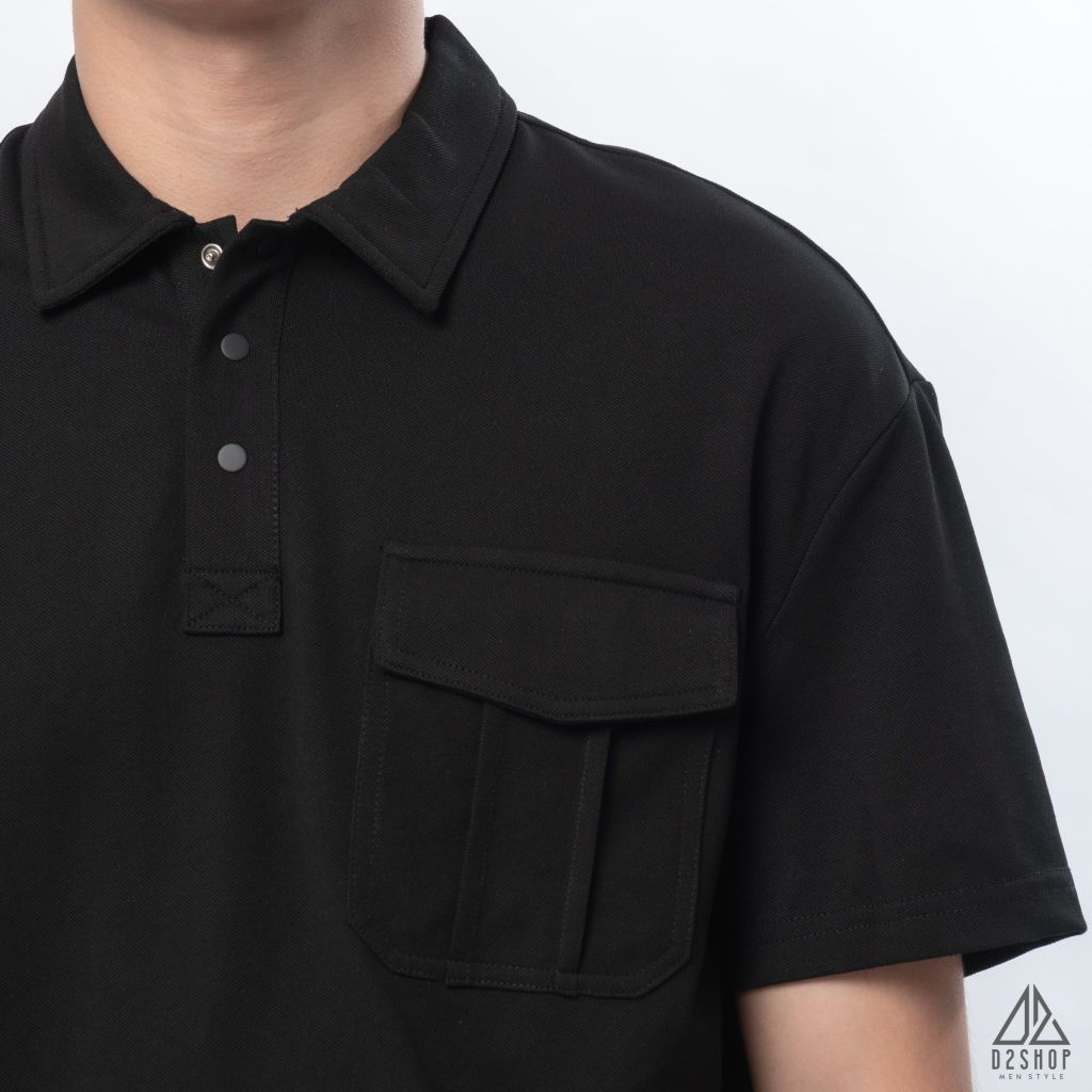 Polo form rộng phối túi hộp
