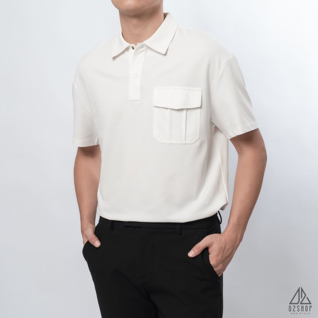 Polo form rộng phối túi hộp