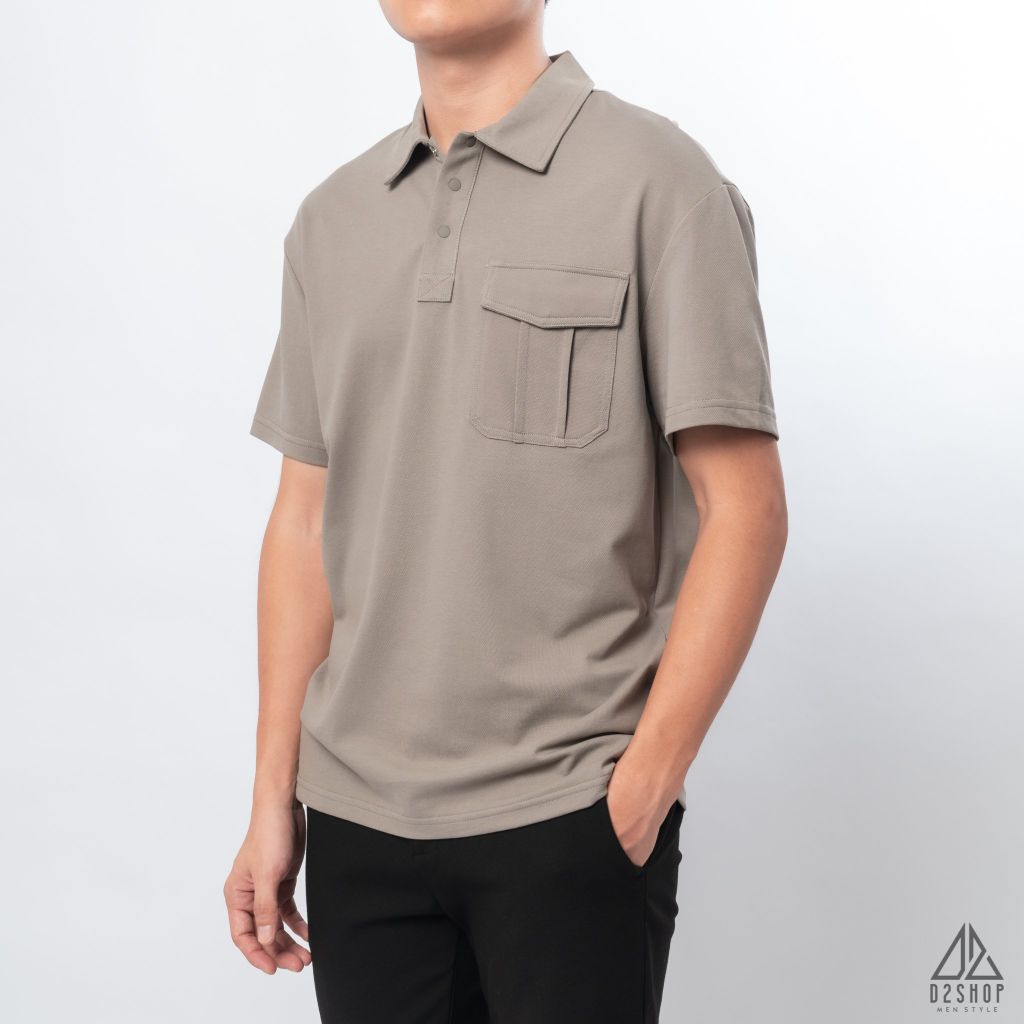 Polo form rộng phối túi hộp