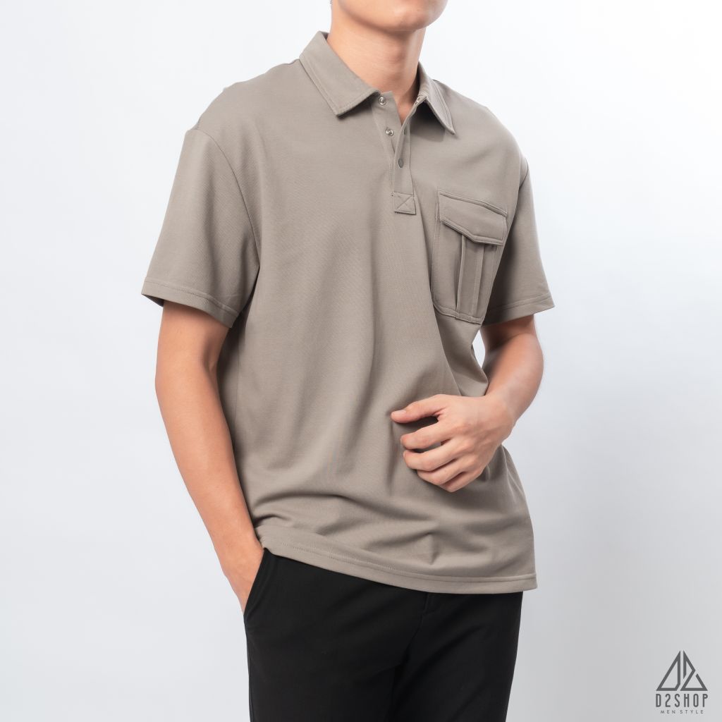 Polo form rộng phối túi hộp