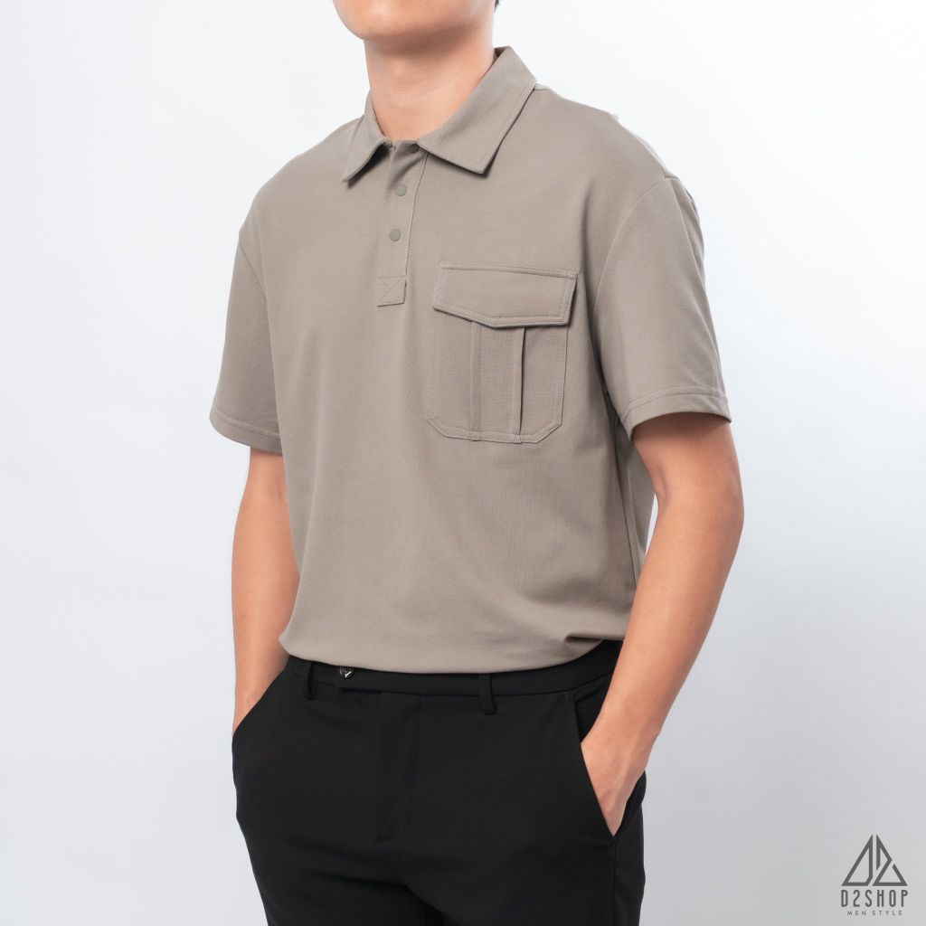 Polo form rộng phối túi hộp