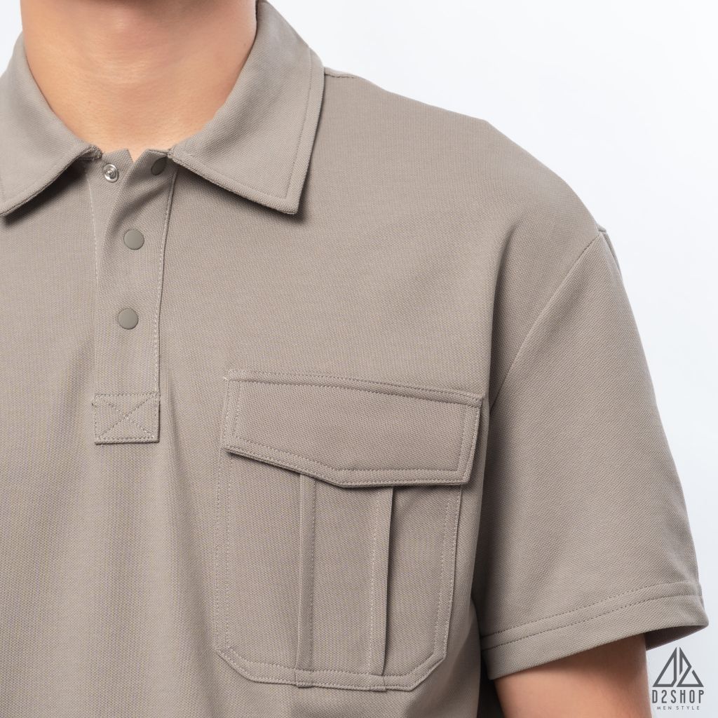 Polo form rộng phối túi hộp