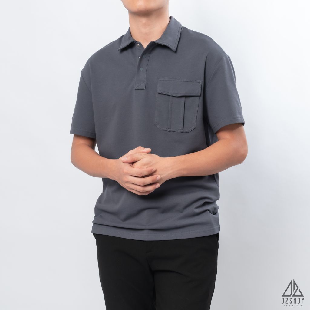 Polo form rộng phối túi hộp