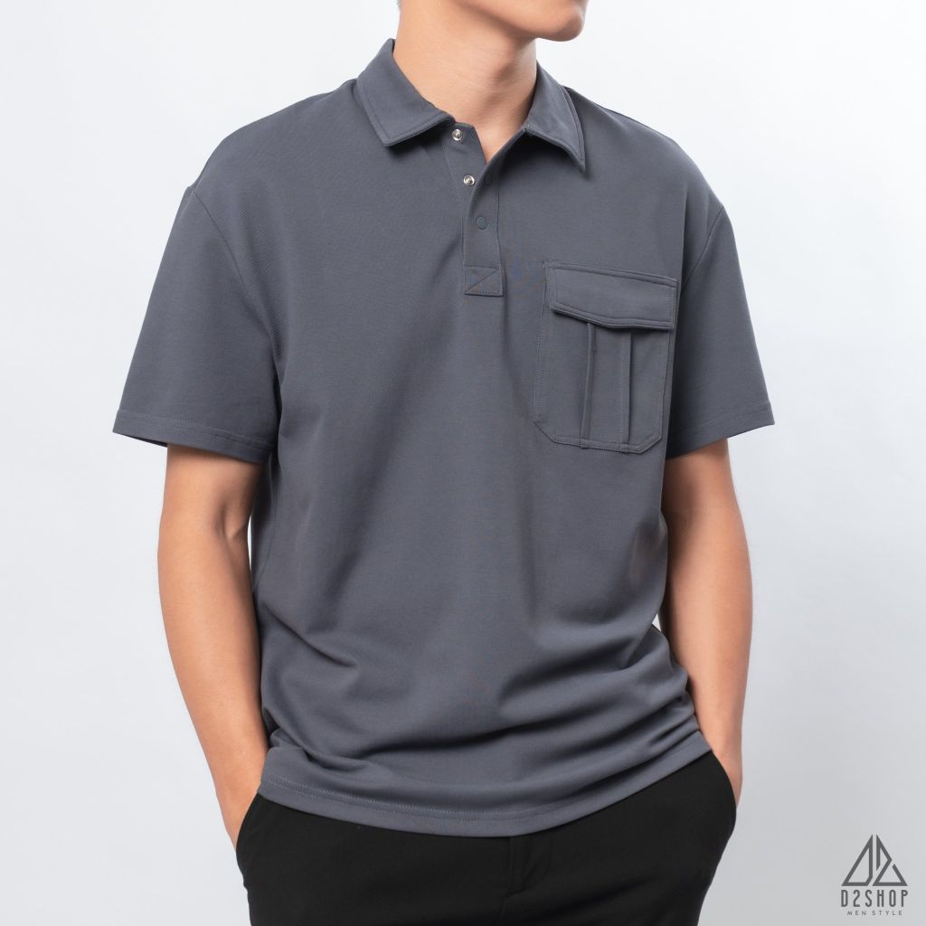 Polo form rộng phối túi hộp