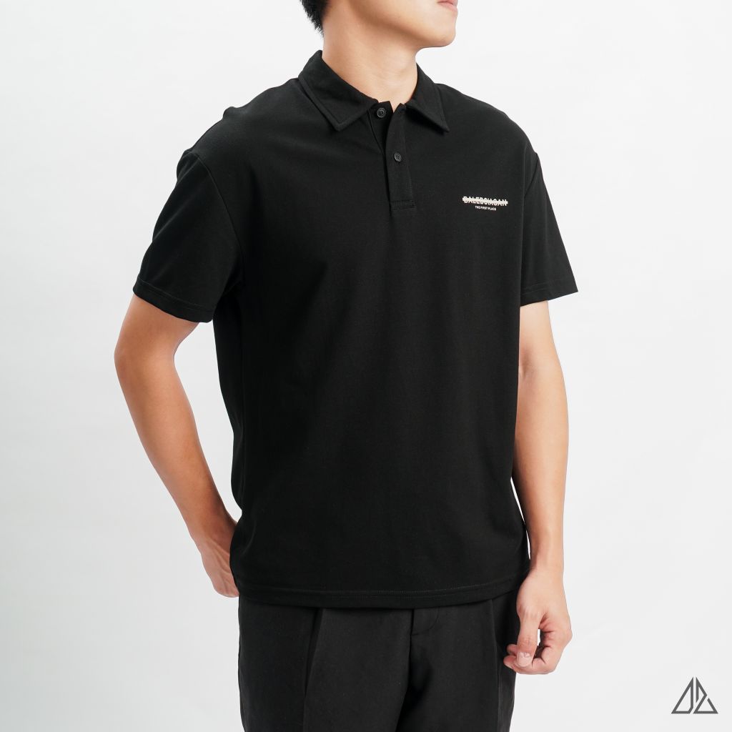 Áo polo fom rộng in lưng