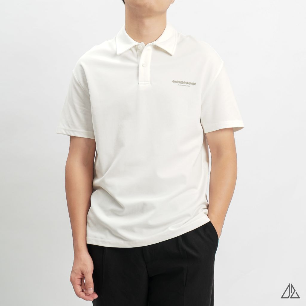 Áo polo fom rộng in lưng