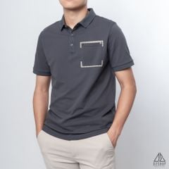 Polo túi đắp đính chữ S-R
