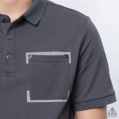 Polo túi đắp đính chữ S-R