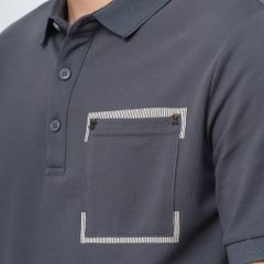 Polo túi đắp đính chữ S-R