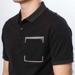 Polo túi đắp đính chữ S-R