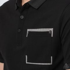 Polo túi đắp đính chữ S-R