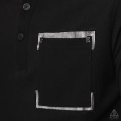 Polo túi đắp đính chữ S-R