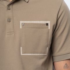 Polo túi đắp đính chữ S-R