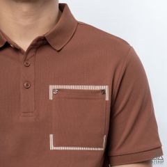 Polo túi đắp đính chữ S-R