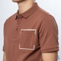 Polo túi đắp đính chữ S-R