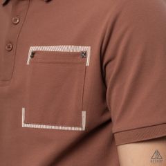 Polo túi đắp đính chữ S-R