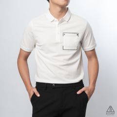 Polo túi đắp đính chữ S-R