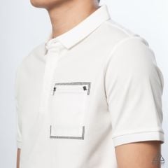 Polo túi đắp đính chữ S-R
