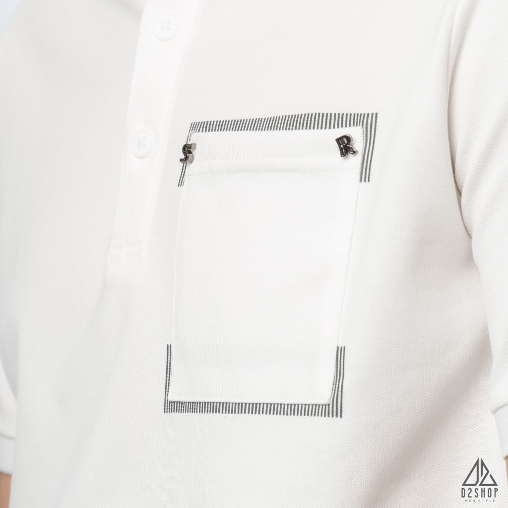 Polo túi đắp đính chữ S-R