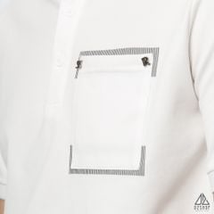 Polo túi đắp đính chữ S-R