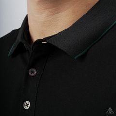 Áo polo phối 2 sọc ngực xanh lá