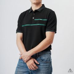 Áo polo phối 2 sọc ngực xanh lá
