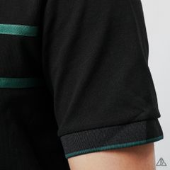 Áo polo phối 2 sọc ngực xanh lá