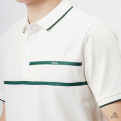 Áo polo phối 2 sọc ngực xanh lá