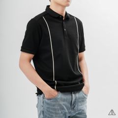 Áo polo phối 2 sọc đứng ngực