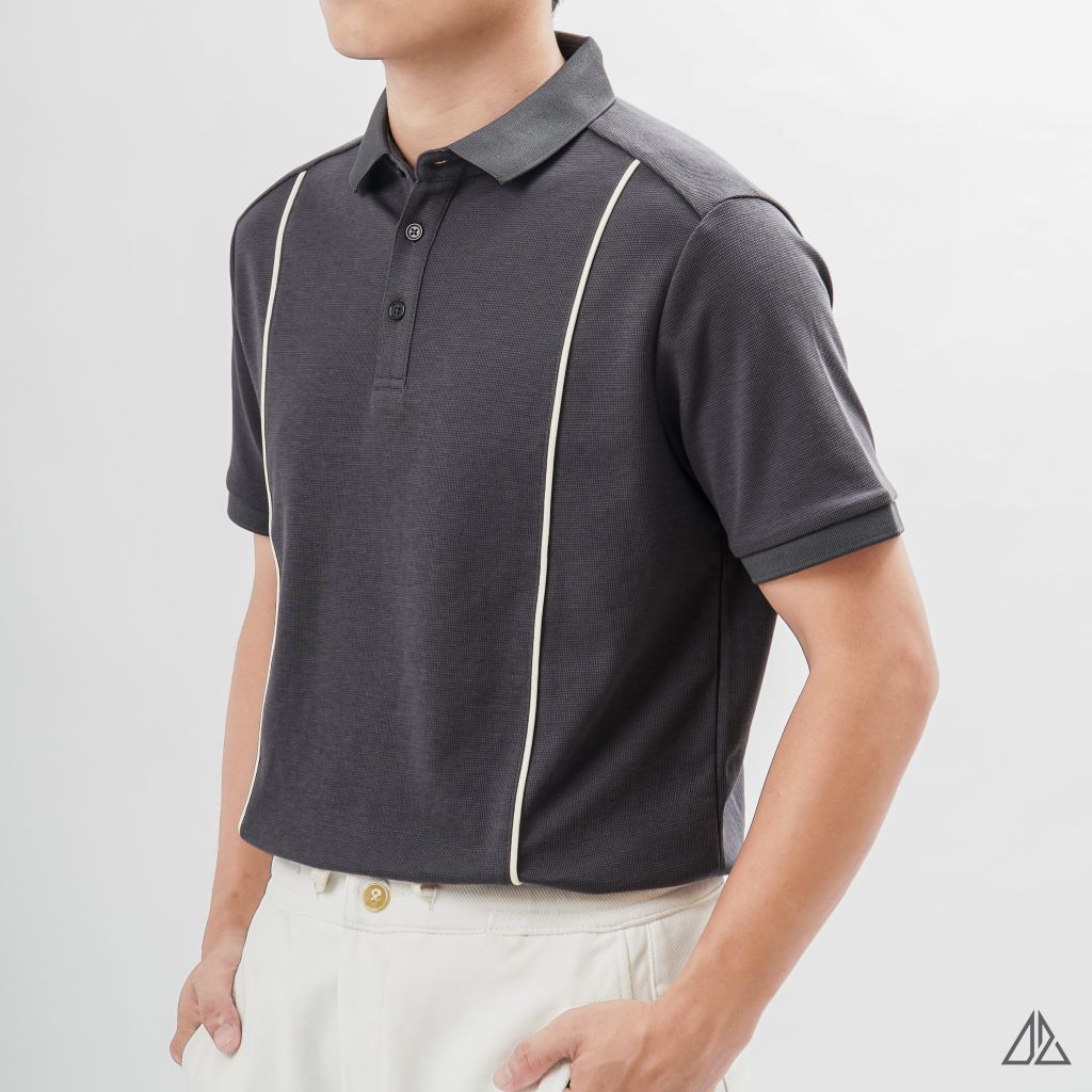 Áo polo phối 2 sọc đứng ngực