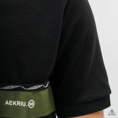 Áo polo phối viền sọc ngực xanh