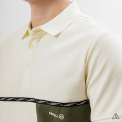 Áo polo phối viền sọc ngực xanh