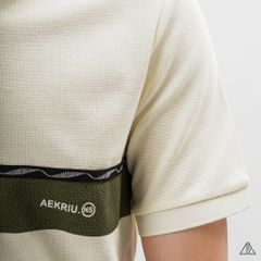 Áo polo phối viền sọc ngực xanh