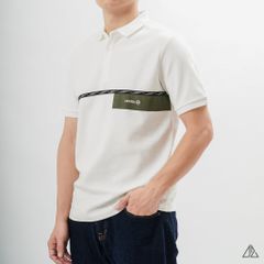 Áo polo phối viền sọc ngực xanh