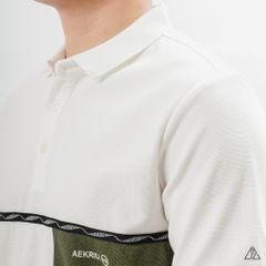 Áo polo phối viền sọc ngực xanh
