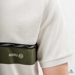 Áo polo phối viền sọc ngực xanh