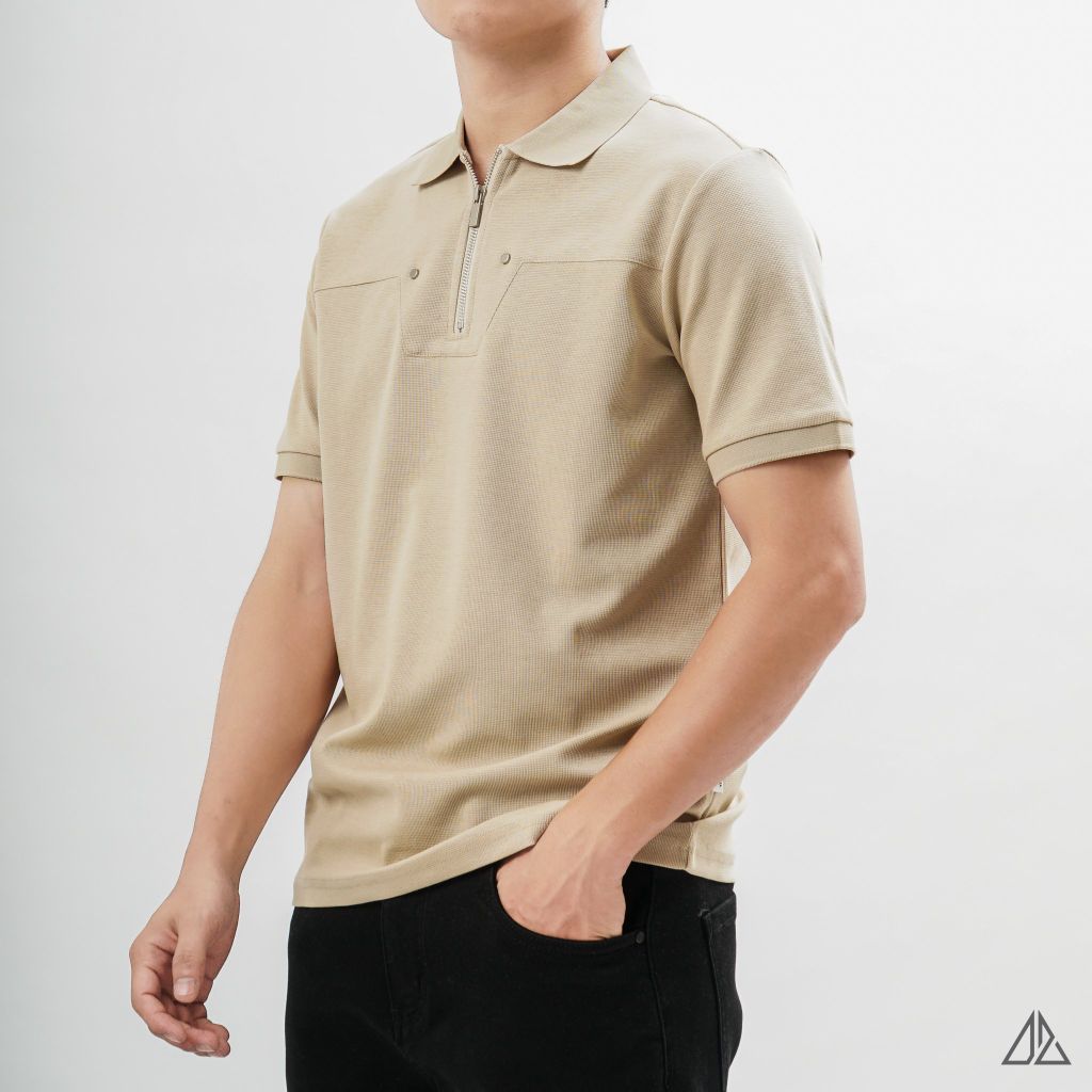 Áo polo ráp ngực dây kéo