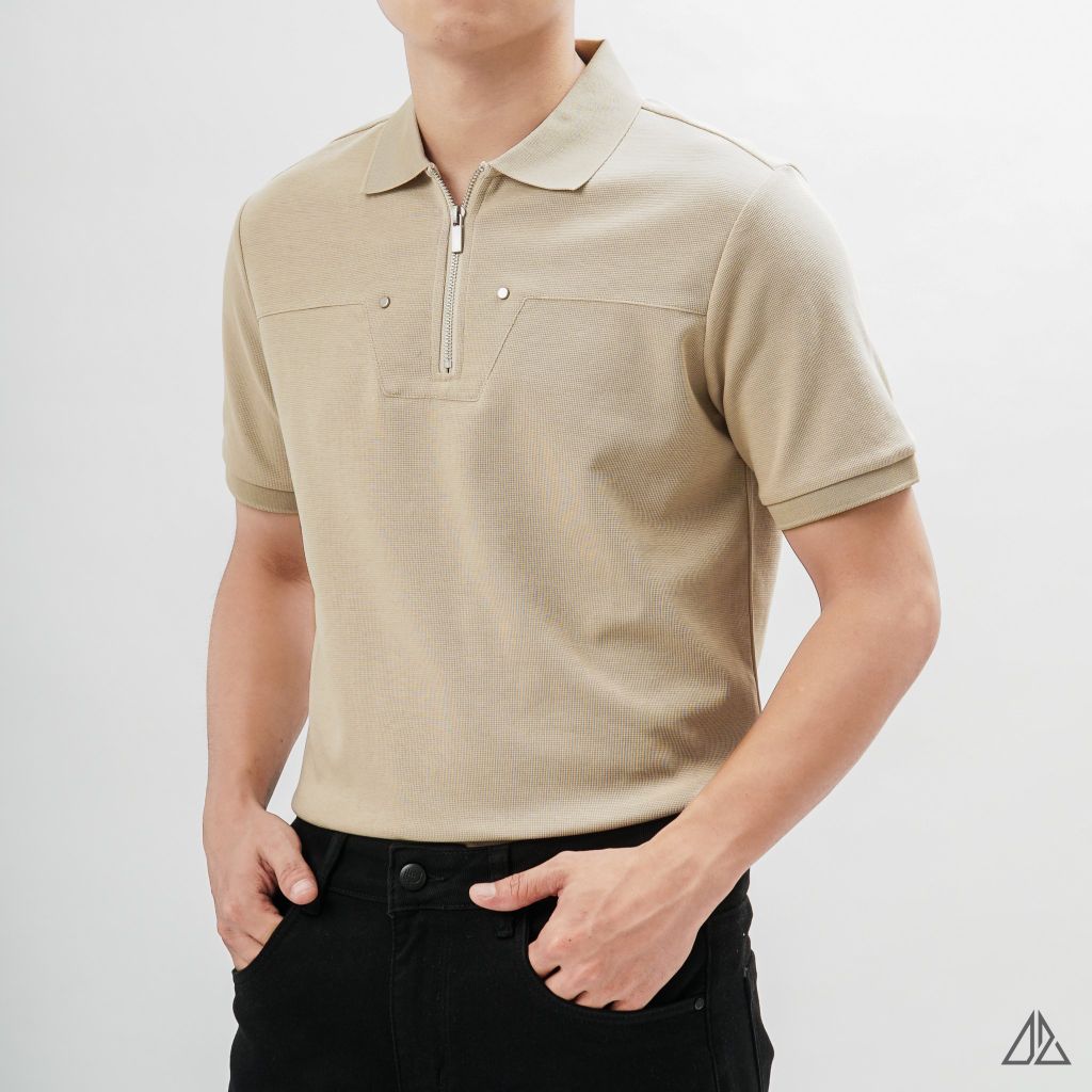 Áo polo ráp ngực dây kéo