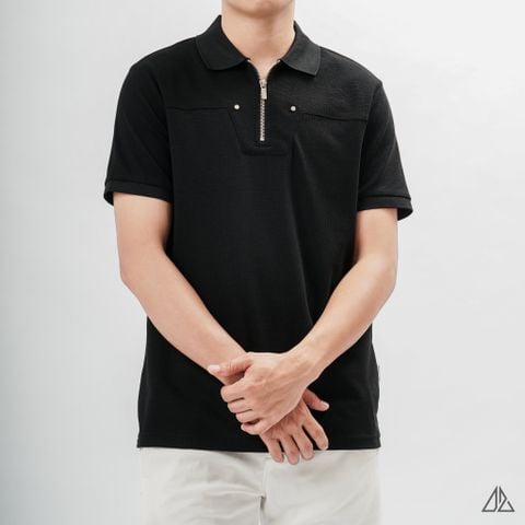 Áo polo ráp ngực dây kéo