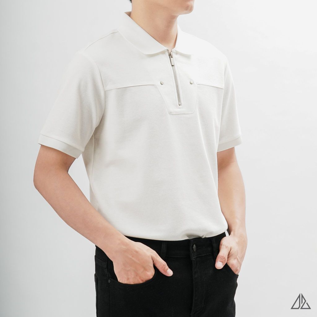 Áo polo ráp ngực dây kéo