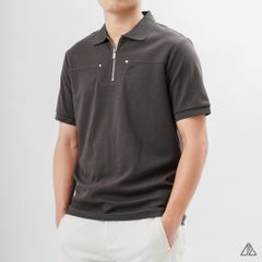 Áo polo ráp ngực dây kéo