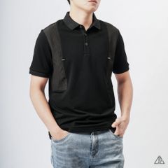 Áo polo phối vải nổi ngực