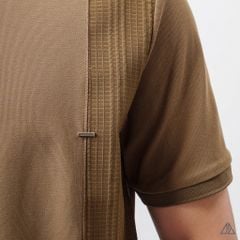 Áo polo phối vải nổi ngực