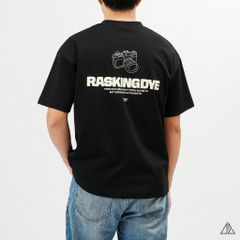 Áo thun cổ tròn thêu chữ RASKINGDYE