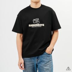 Áo thun cổ tròn thêu chữ RASKINGDYE