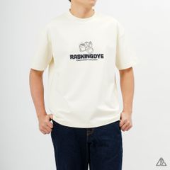 Áo thun cổ tròn thêu chữ RASKINGDYE