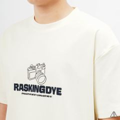 Áo thun cổ tròn thêu chữ RASKINGDYE