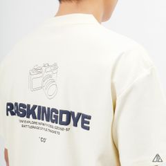 Áo thun cổ tròn thêu chữ RASKINGDYE