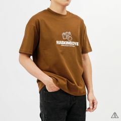 Áo thun cổ tròn thêu chữ RASKINGDYE