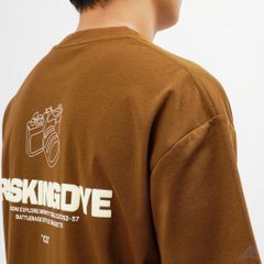 Áo thun cổ tròn thêu chữ RASKINGDYE